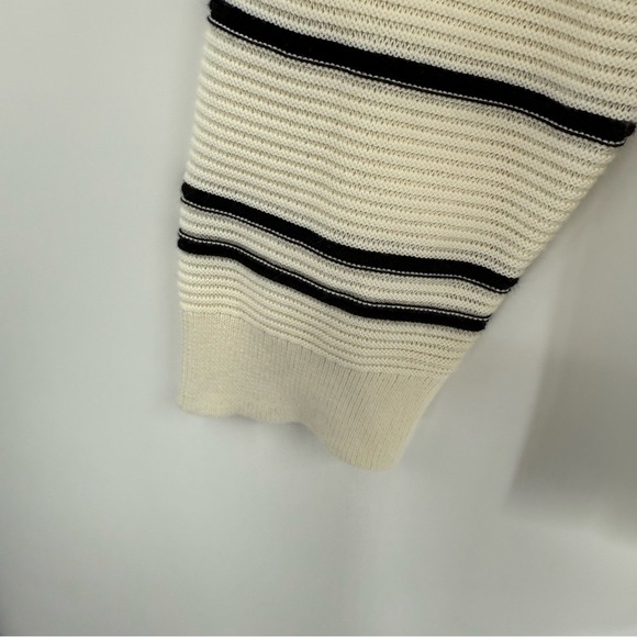 Talbots Women’s Size XL Cream Black Stripe Pullover Long Sleeve Tunic Sweater - Picture 6 of 11